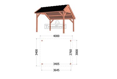 52.0681 Kapschuur De Deel 4000x3400x3000mm (bxdxh)