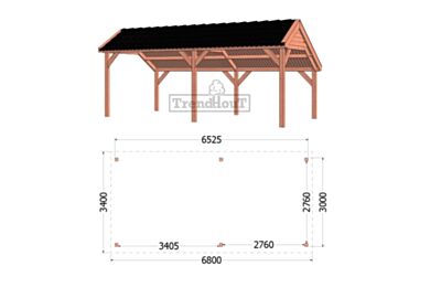 Kapschuur De Deel 6800x3400x3000mm (bxdxh) - links