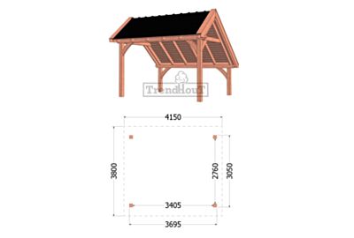 52.1196 Kapschuur De Hoeve XL 4150x3800x3450mm (bxdxh)