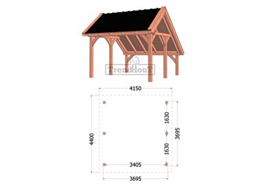 52.1197 Kapschuur De Hoeve XL 4150x4400x3750mm (bxdxh)