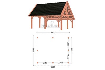 52.1228 Kapschuur De Hofstee XXL 6550x5950x4600mm (bxdxh)