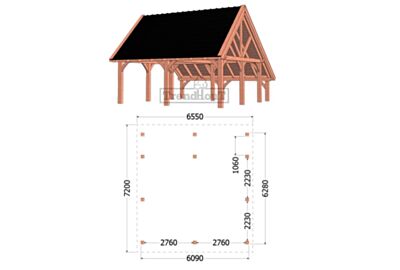 Kapschuur De Hofstee XXL 6550x7200x5000mm (bxdxh)