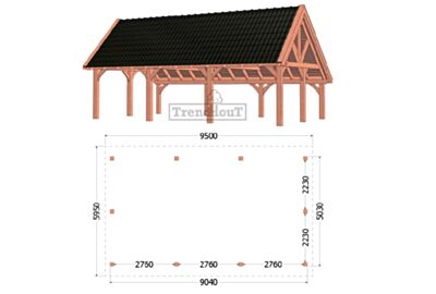 Kapschuur De Hofstee XXL 9500x5950x4600mm (bxdxh)