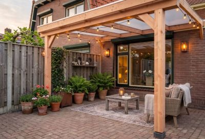 Houten Veranda Argo 306 met Polycarbonaat Dak | Pext Bouwpakket