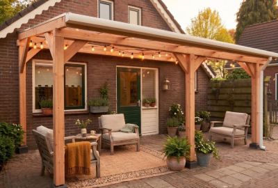 Houten Veranda Argo 506 met Polycarbonaat Dak  Pext Bouwpakket