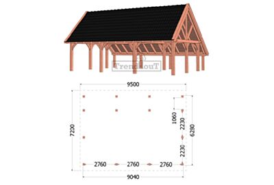 Kapschuur De Hofstee XXL 9500x7200x5000mm (bxdxh)