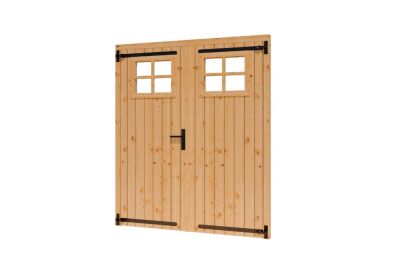 Opgeklampte Dubbele deur met ramen 1560x1950 mm 1