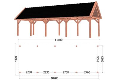 Trendhout - Zadeldak XL 11100x4400-min