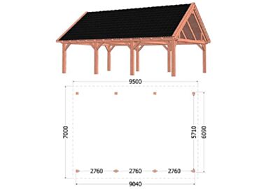Trendhout_52.1184 - Buitenverblijf Zadeldak XXL 950x700-cm