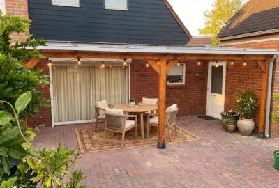 Houten Veranda Argo 806 met Polycarbonaat Dak  Pext Bouwpakket