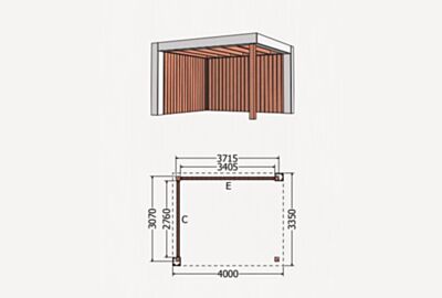 Trendhout buitenverblijf Verona 300 links
